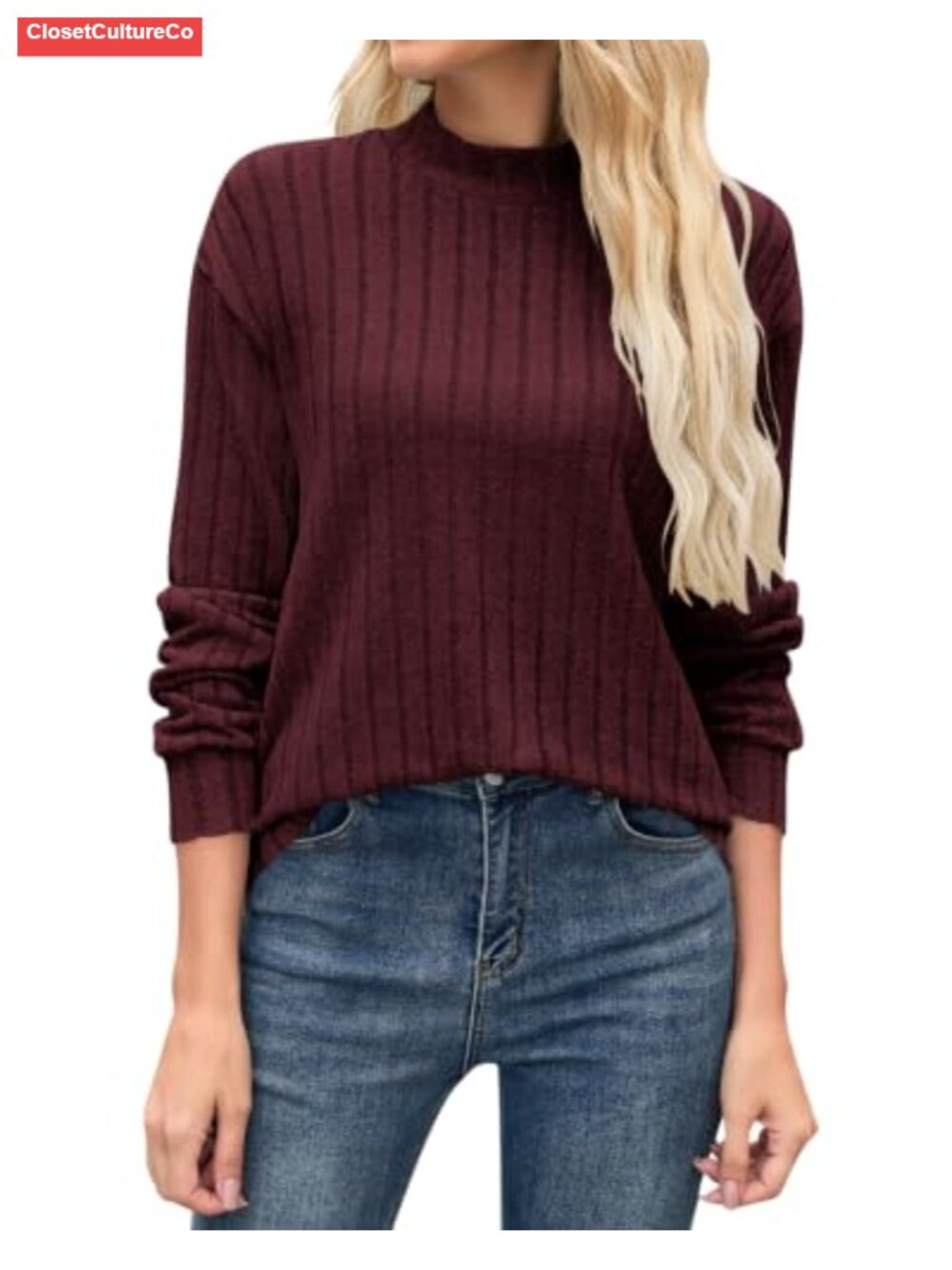 Women's Lightweight Mock Neck Tunic Top Long Sleeve Pullover Blouse